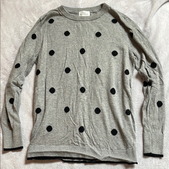 Market & Spruce Gray Polka Dot Sweater - Picture 1 of 9